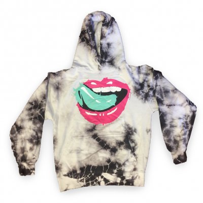 Falling In Reverse - Tie Dye Lips Hoodie (Blk/Wht)