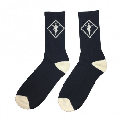 youth-code - Crest Logo Socks (Off White/Black)