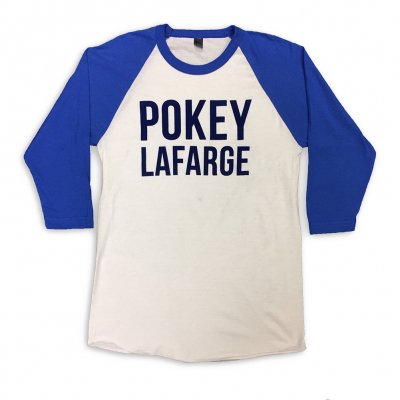 pokey-lafarge - Flocked Raglan (White/Blue)
