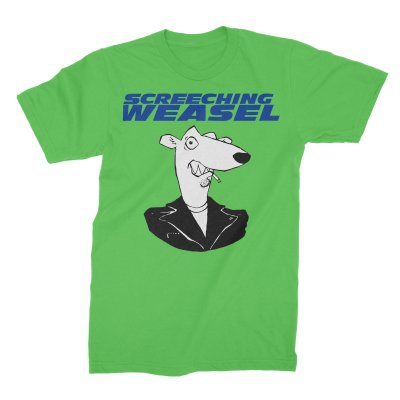 screeching-weasel - Classic Weasel Head T-Shirt (Neon Green)