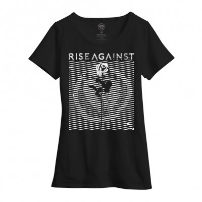 rise-against - Womens Optic Rose Tee (Black)