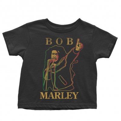 Bob Marley - Microphone T-Shirt - Youth (Black)