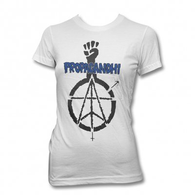 propagandhi - Fist Blue Logo Tee (White)