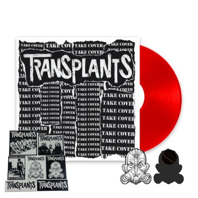 the-transplants - Take Cover 12" EP (Red) + Enamel Pin + Sticker Pack Bundle