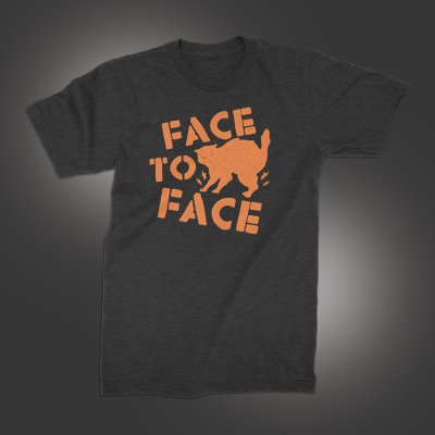 face-to-face - Halloween Cat T-Shirt (Heather Black)