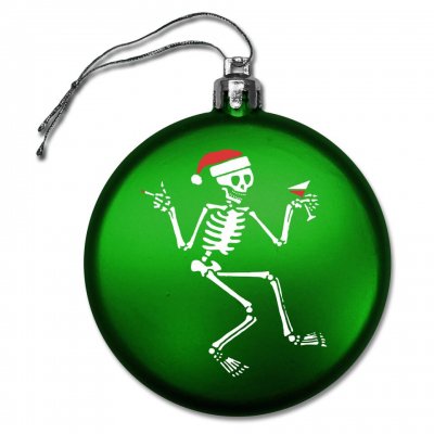 social-distortion - Skelly Round Ornament (Green)