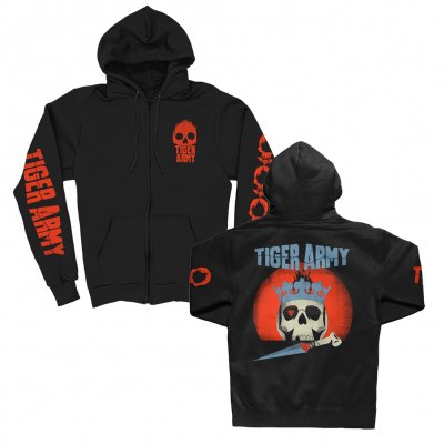 tiger-army - Crown Skull Zip-Up Sweatshirt (Black)