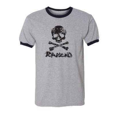 D Skull Ringer (Heather Grey/Black)