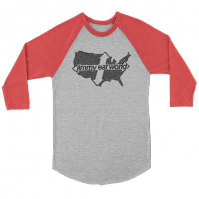 jimmy-eat-world - Across America Distressed Raglan (Gray/Red)