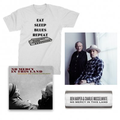 No Mercy In This Land CD + Tee (White) + Glass Guitar Slide + Signed Lithograph Bundle