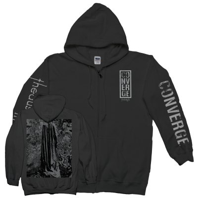 converge - The Dusk In Us Metallic Silver Zip Up Hoodie (Blac