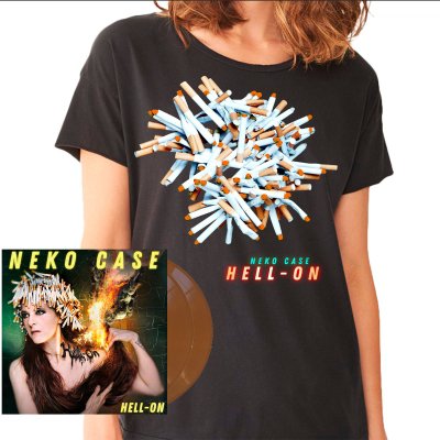 neko-case - Hell-On 2xLP (Brown) + Tee (Unisex) Bundle