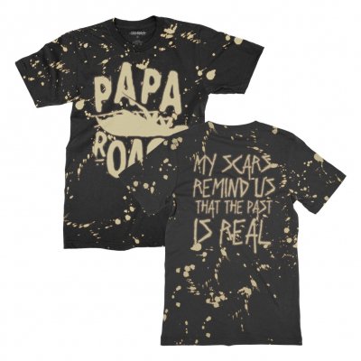 papa-roach - Classic Logo Bleach Drip Scars Tee (Black)