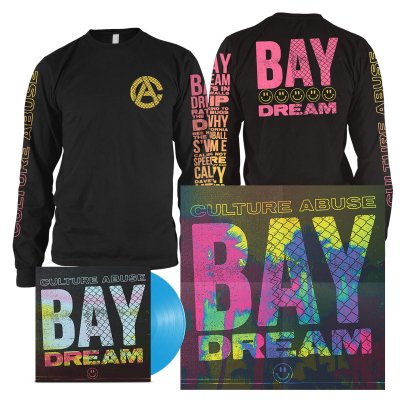 Culture Abuse - Bay Dream LP (Opaque Blue) + Smile Long Sleeve (Black) Bundle