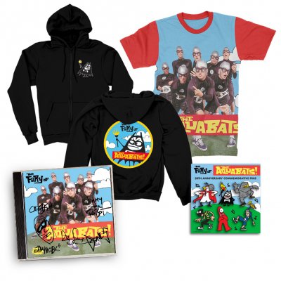the-aquabats - The Fury Of The Aquabats CD (Signed) + Fury Band Photo Tee + Fury Bat Zip-Up Hoodie + Enamel Pin Set Bundle