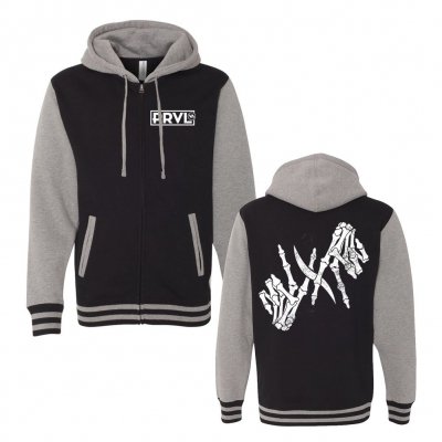 i-prevail - Skele-Hands Varsity Hoodie (Black/Heather Grey)