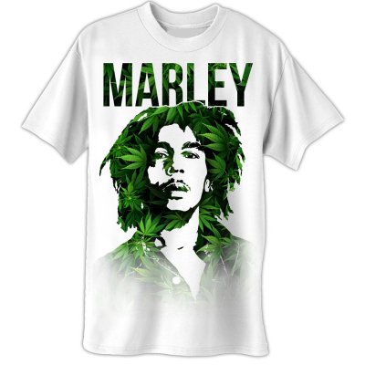Bob Marley - Silo Leaves T-Shirt (White)