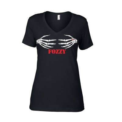 fozzy - Skele Hands V-Neck Women's Tee (Black)