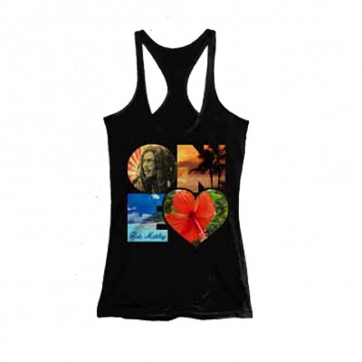 Bob Marley - One Heart Racerback Tank (Black)