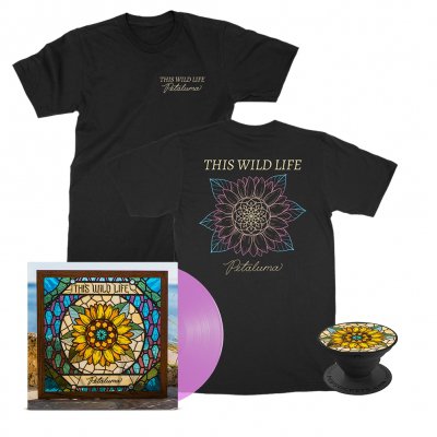 this-wild-life - Petaluma Flower Tee (Black) + Petaluma LP (Pink) + Petaluma Pop Socket Bundle