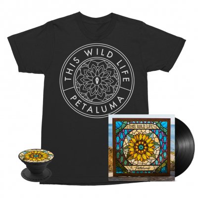 this-wild-life - Flower Seal Tee (Black) + Petaluma LP (Black) + Petaluma Pop Socket Bundle