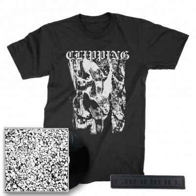 Face LP + Texture T-Shirt (Black) + Logo Patch