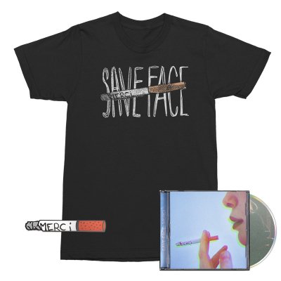 Save Face - Merci CD + Cigarette Enamel Pin + Cigarette Tee (Black) Bundle
