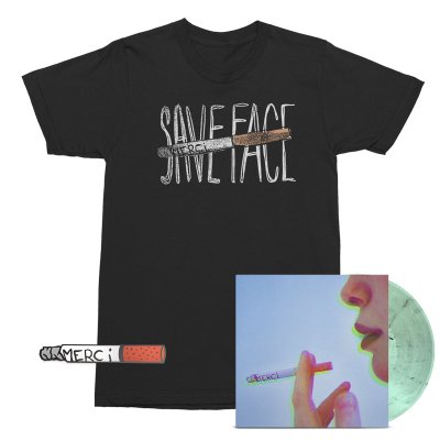 Save Face - Merci LP (Coke Bottle/Black) + Cigarette Enamel Pin + Cigarette Tee (Black) Bundle