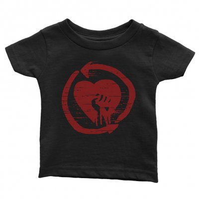 rise-against - Red HeartFist Distressed Youth Tee (Black)