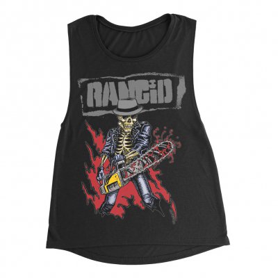 rancid - Chainsaw Skele-Tim Women's Muscle Tank Top (Black)
