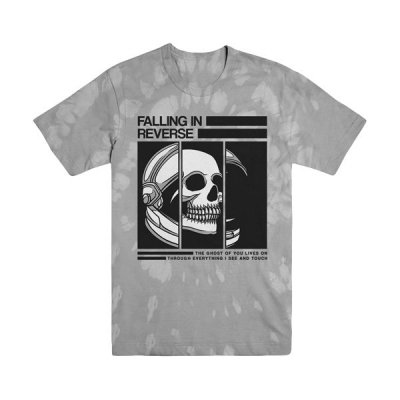 falling-in-reverse - Helmet Skull Tee (Grey Tie Dye)