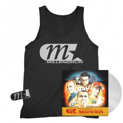 millencolin - Pennybridge Pioneers LP (Clear) + M-Star Logo Tank (Black) + M Star Enamel Pin Bundle