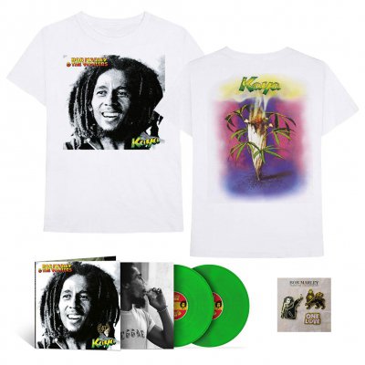 Bob Marley - Kaya 40 2xLP (Green) + Kaya Album Tee (White) + Enamel Pin Collection 2 Bundle