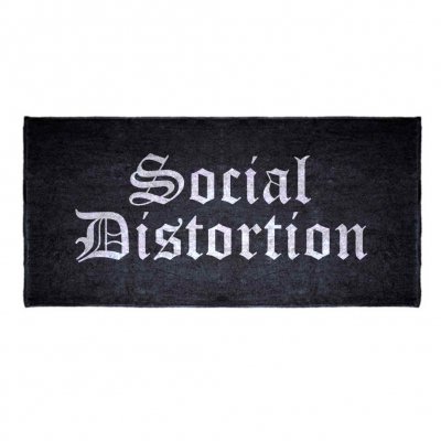 social-distortion - Old English Logo Beach Towel (Black)