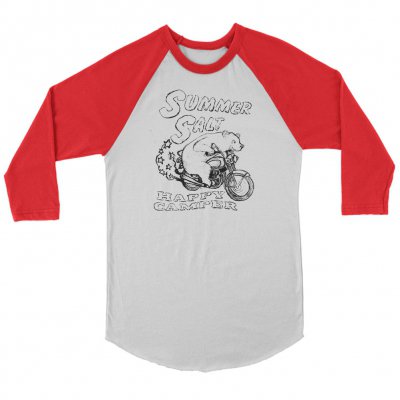 Summer Salt - Biker Bear Raglan (White/Red)
