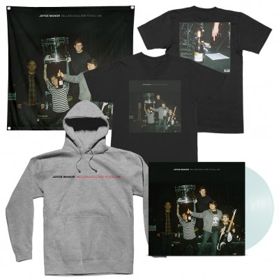 joyce-manor - Million Dollars To Kill Me LP (Coke Bottle) + Tee (Black) + Hoodie (Heather Grey) + Flag Bundle