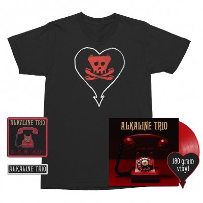 alkaline-trio - Is This Thing Cursed? LP (Red 180g) + Tone Tee (Black) + Patches (2) Bundle