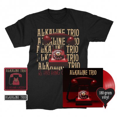 alkaline-trio - Is This Thing Cursed? LP (Red 180g) + Repeater Tee (Black) + Patches (2) Bundle
