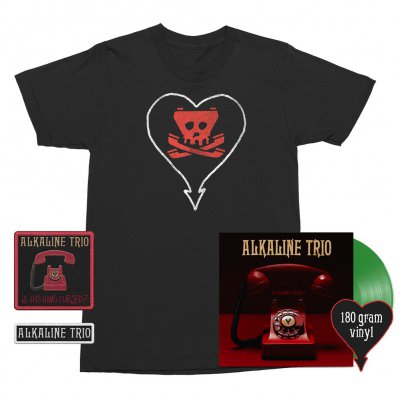 alkaline-trio - Is This Thing Cursed? LP (Green 180g) + Tone Tee (Black) + Patches (2) Bundle