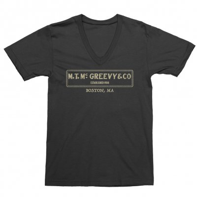 mcgreevys-pub - Logo Ladies’ V-Neck Tee (Black)