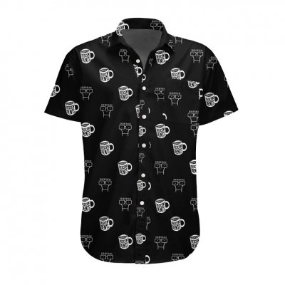 descendents - Coffee Mug Button-Up Short Sleeve Shirt (Black)