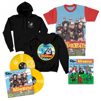 the-aquabats - The Fury Of The Aquabats Remastered 2xLP (Yellow) + Fury Band Photo Tee + Fury Bat Zip-Up Hoodie + Enamel Pin Set Bundle