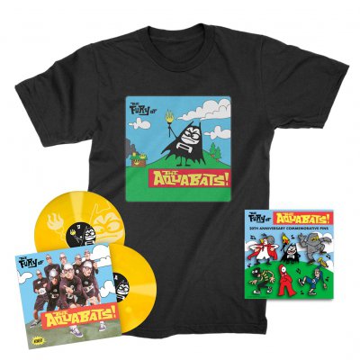 the-aquabats - The Fury Of The Aquabats Remastered 2xLP (Yellow) + Fury Bat '97 Tee + Enamel Pin Set Bundle