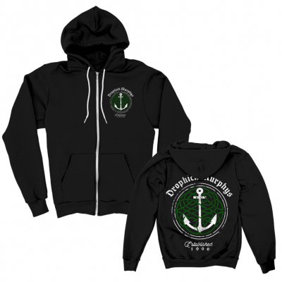 IMAGE | Celtic Knot Anchor Zip-Up Hoodie (Black)